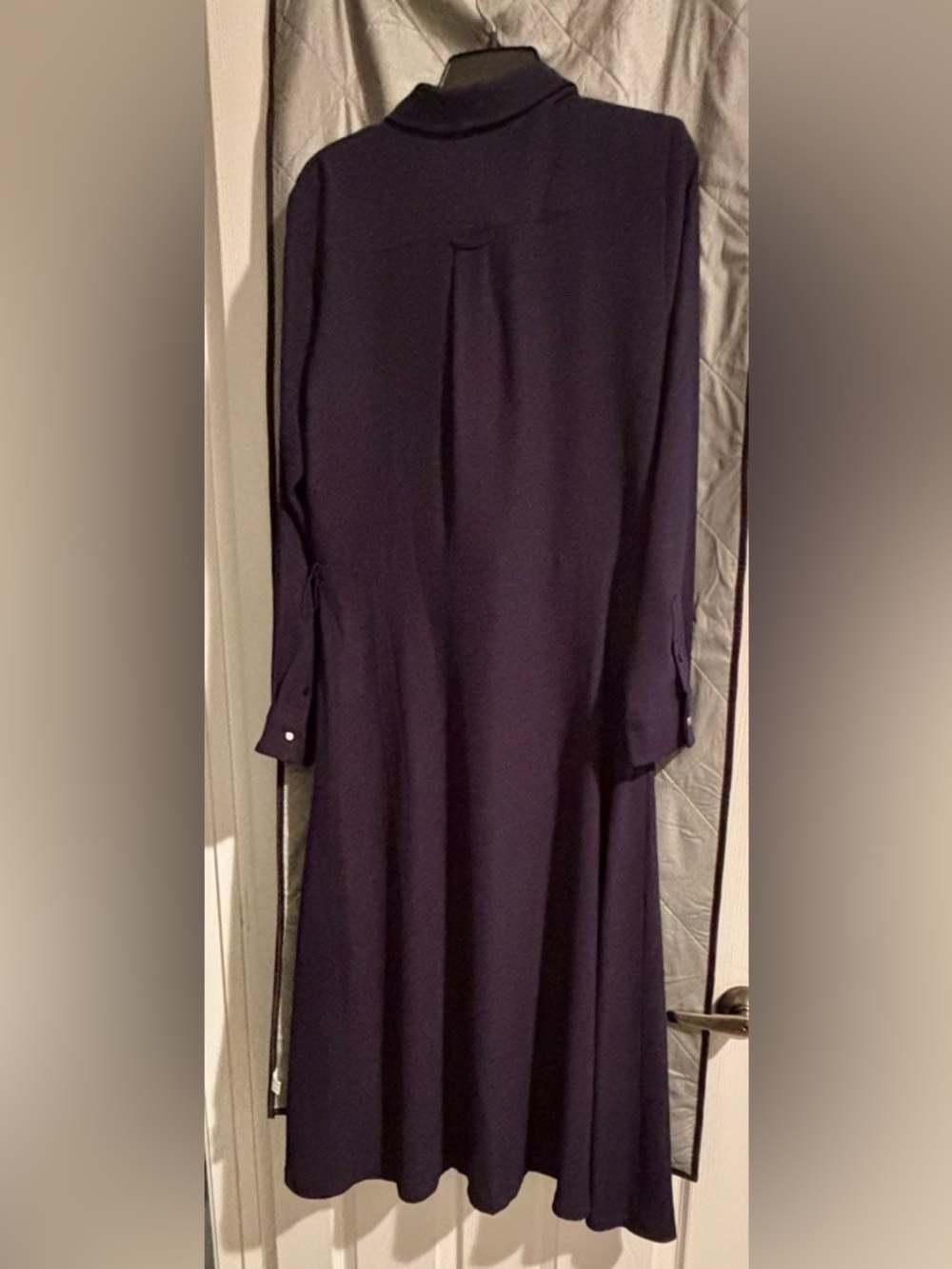 Lauren:Ralph Lauren Classic Navy Long Sleeve Midi Dress - Women's